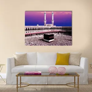 Holy Kaaba At Twilight Canvas Wall Art