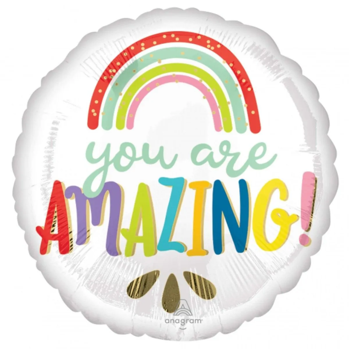 45cm Anagram You Are Amazing Rainbow Foil Balloon