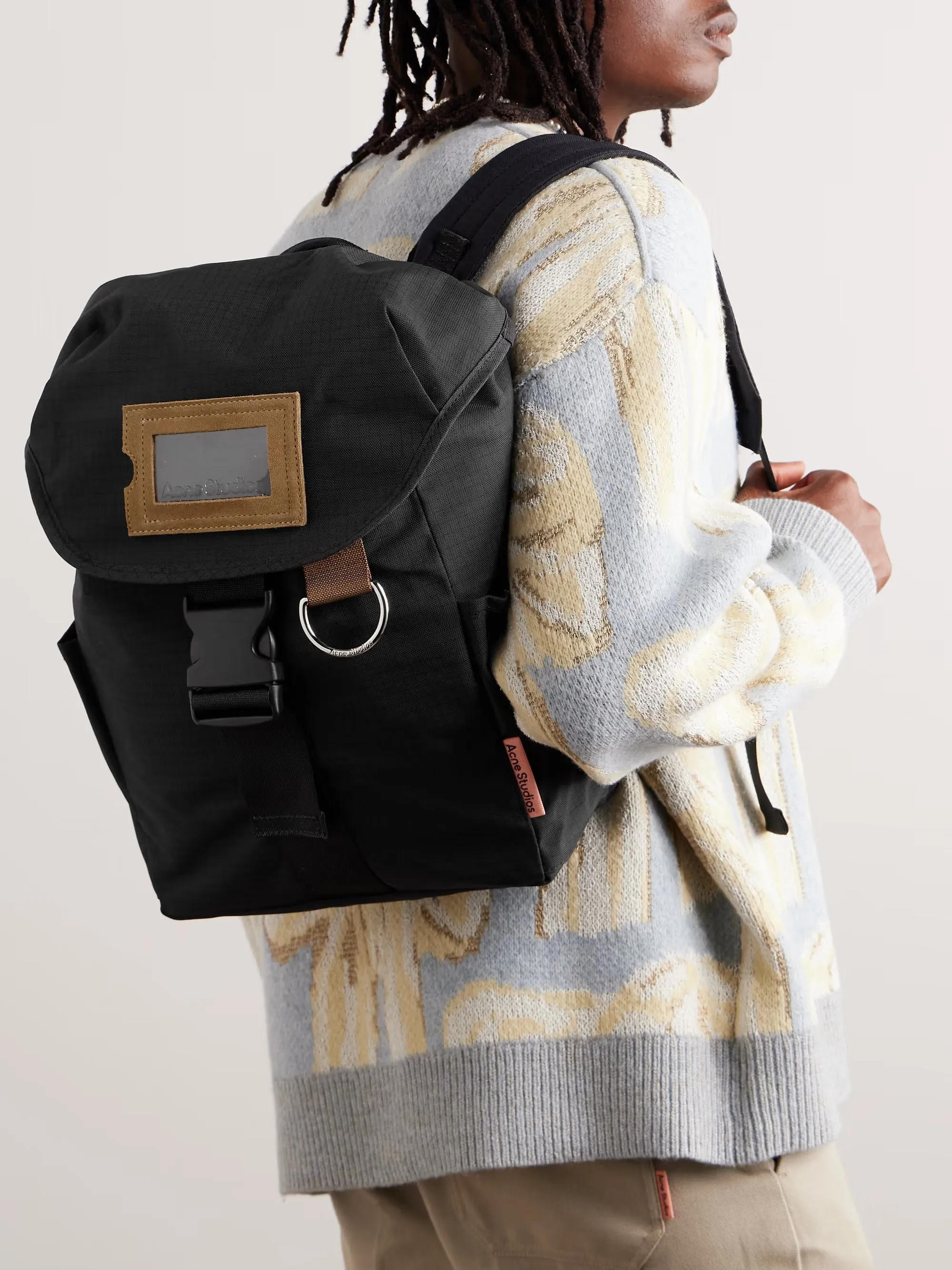 Acne Studios Post Ripstop Suede Backpack