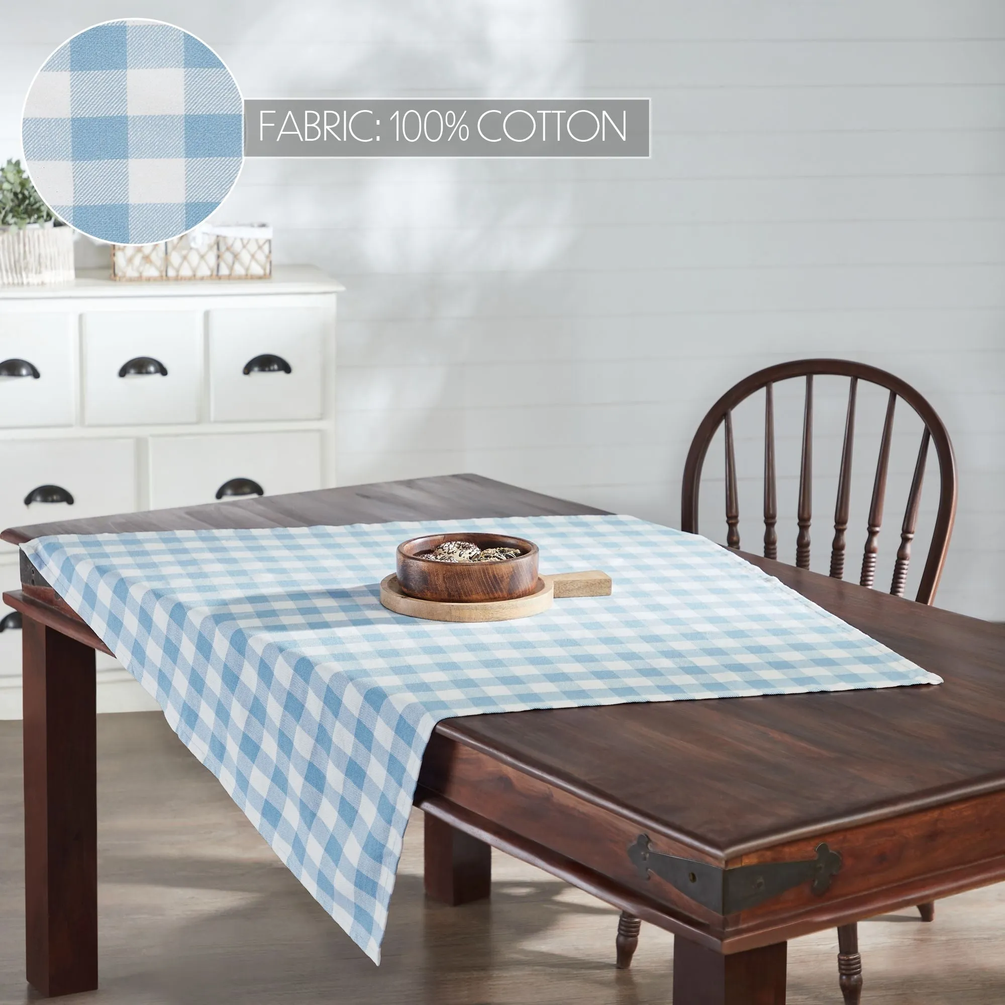 Annie Buffalo Check Blue Table Topper 40x40