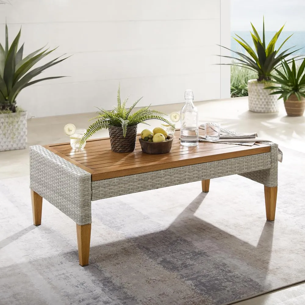 Biophilic Design Furniture Wicker Coffee Table Gray