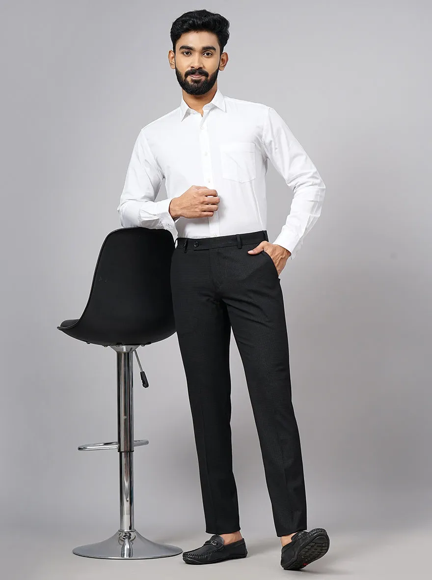 Black Checked Super Slim Fit Formal Trouser | JB Studio