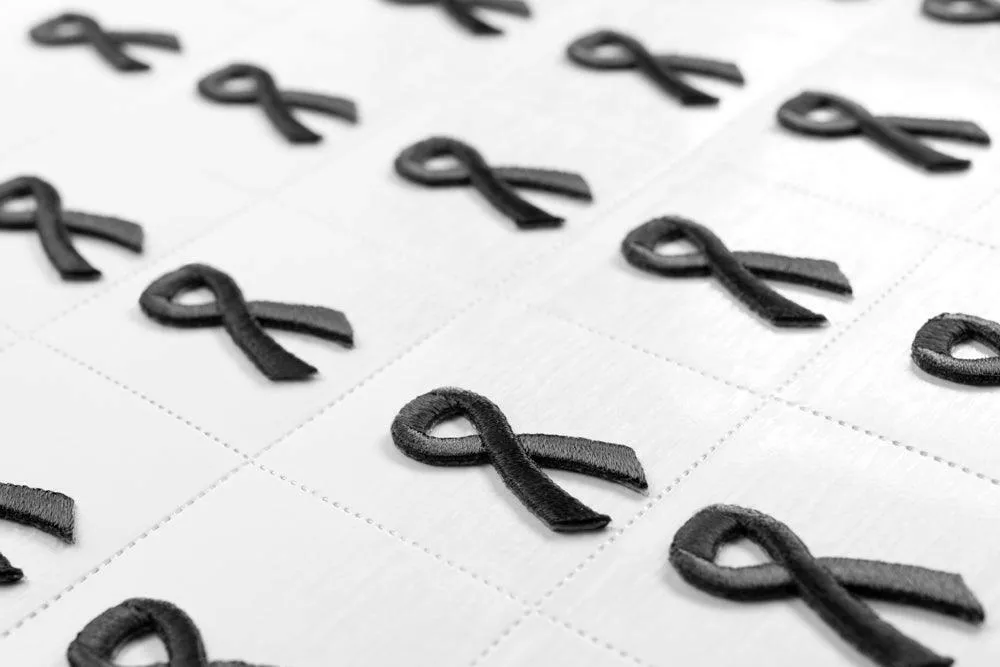 Black Ribbon Embroidered Stick-ons - 25-pack