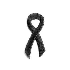 Black Ribbon Embroidered Stick-ons - 25-pack