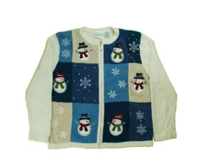 Blocks Of Snowmen-Small Christmas Sweater