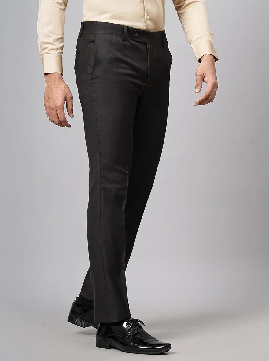 Brown Checked Slim Fit Formal Trouser | Metal