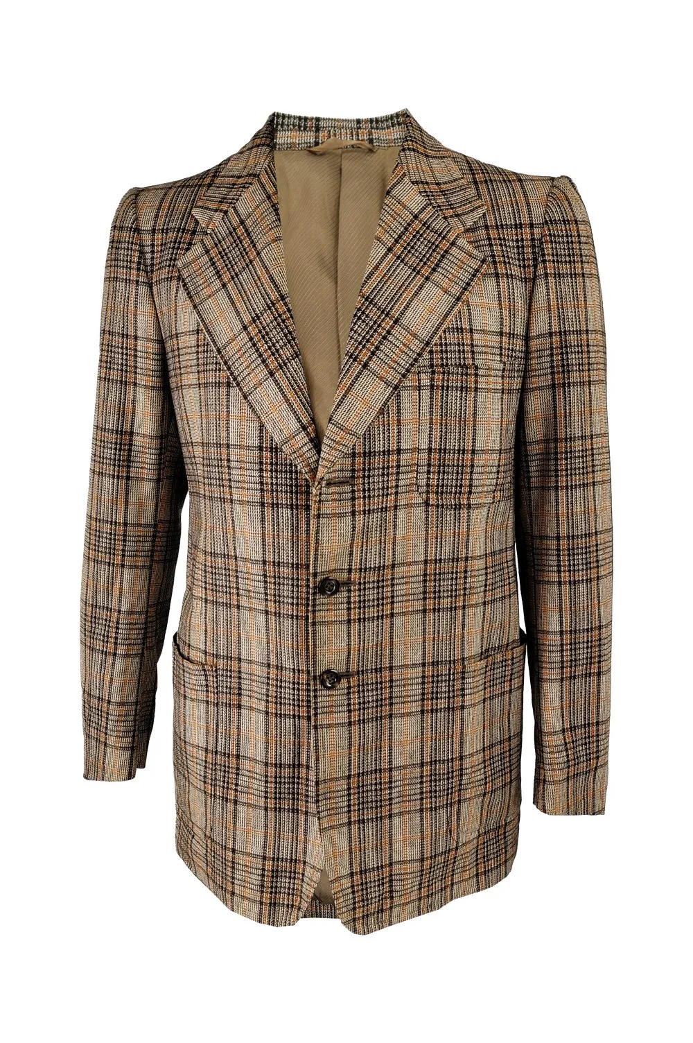 Carlton Club Vintage 70s Mens Checked Blazer Jacket, 1970s