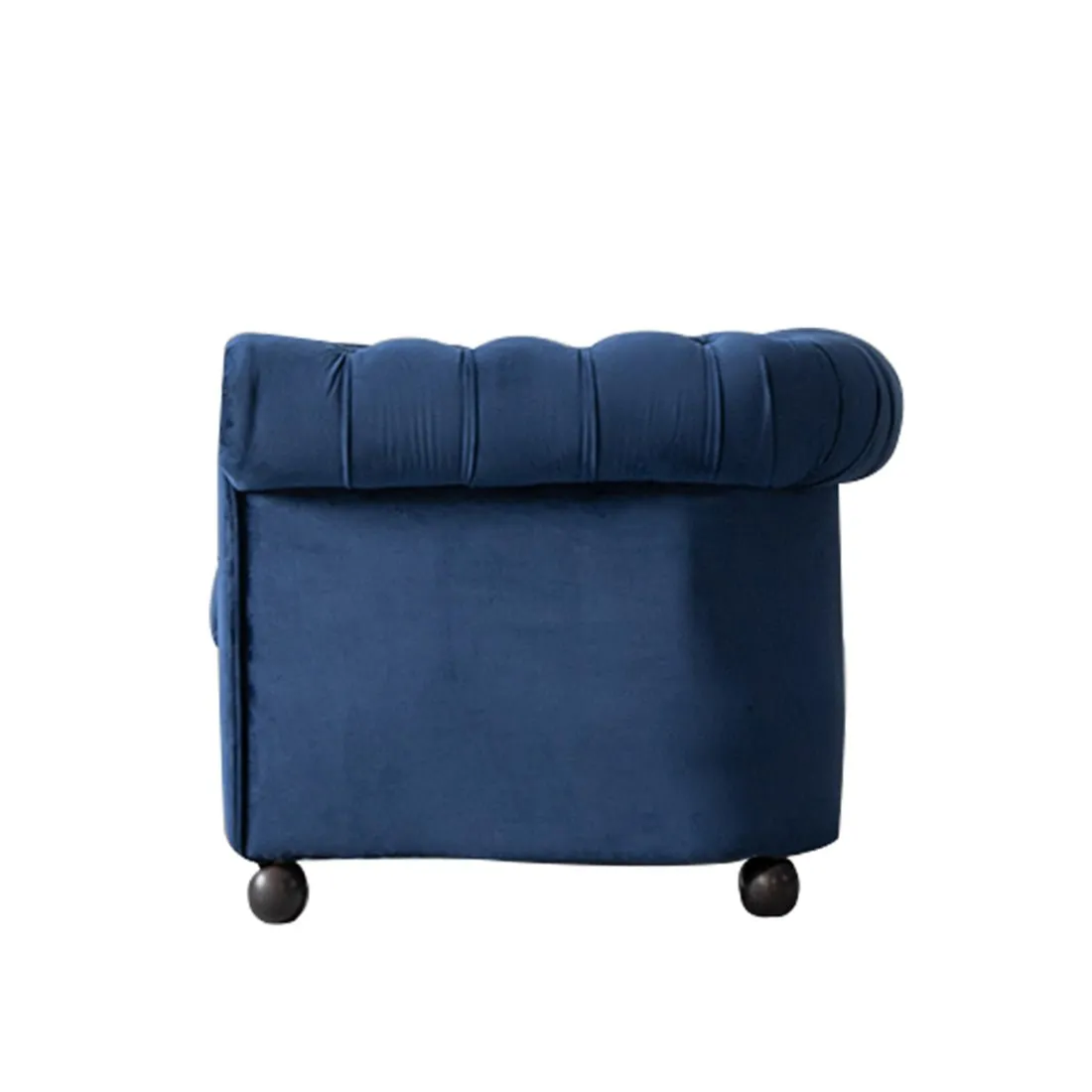 Cassava Solid Wood 2 Seater Fabric Chesterfield Sofa for Living Room - Blue