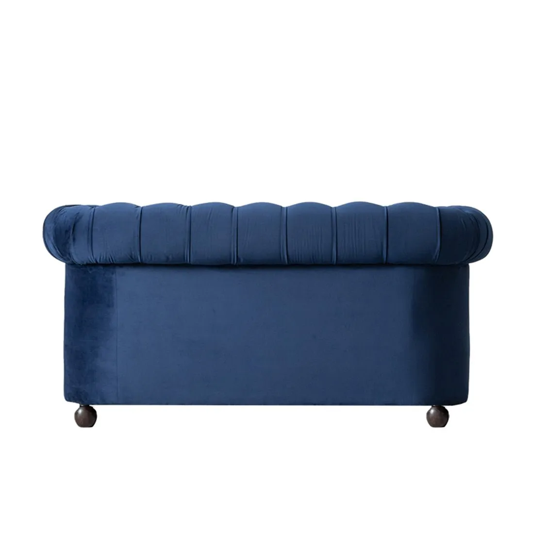 Cassava Solid Wood 2 Seater Fabric Chesterfield Sofa for Living Room - Blue