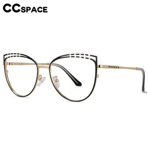 CCspace Women's Full Rim Square Cat Eye Alloy Eyeglasses 56662