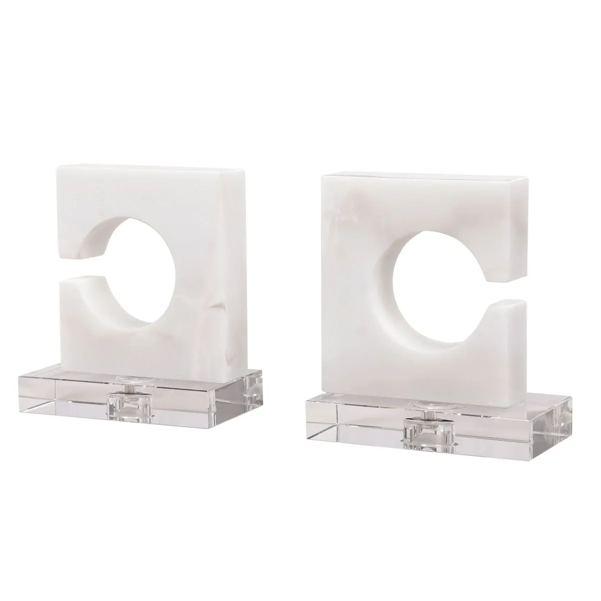 Clarin White & Gray Bookends (S/2)