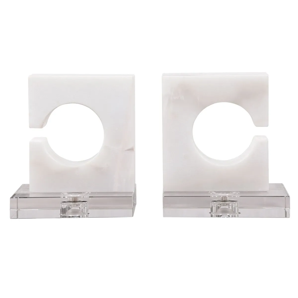 Clarin White & Gray Bookends (S/2)