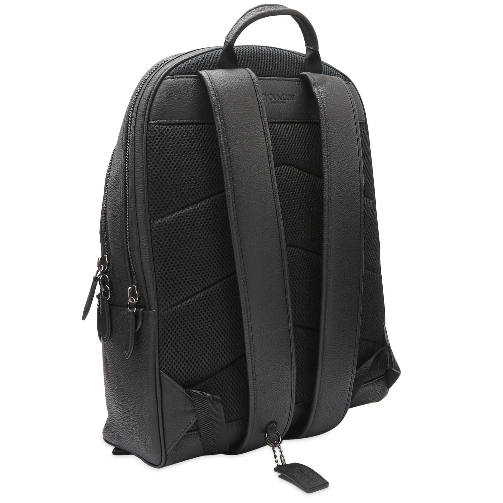 Coach Charter Backpack, Black Pebble Leather