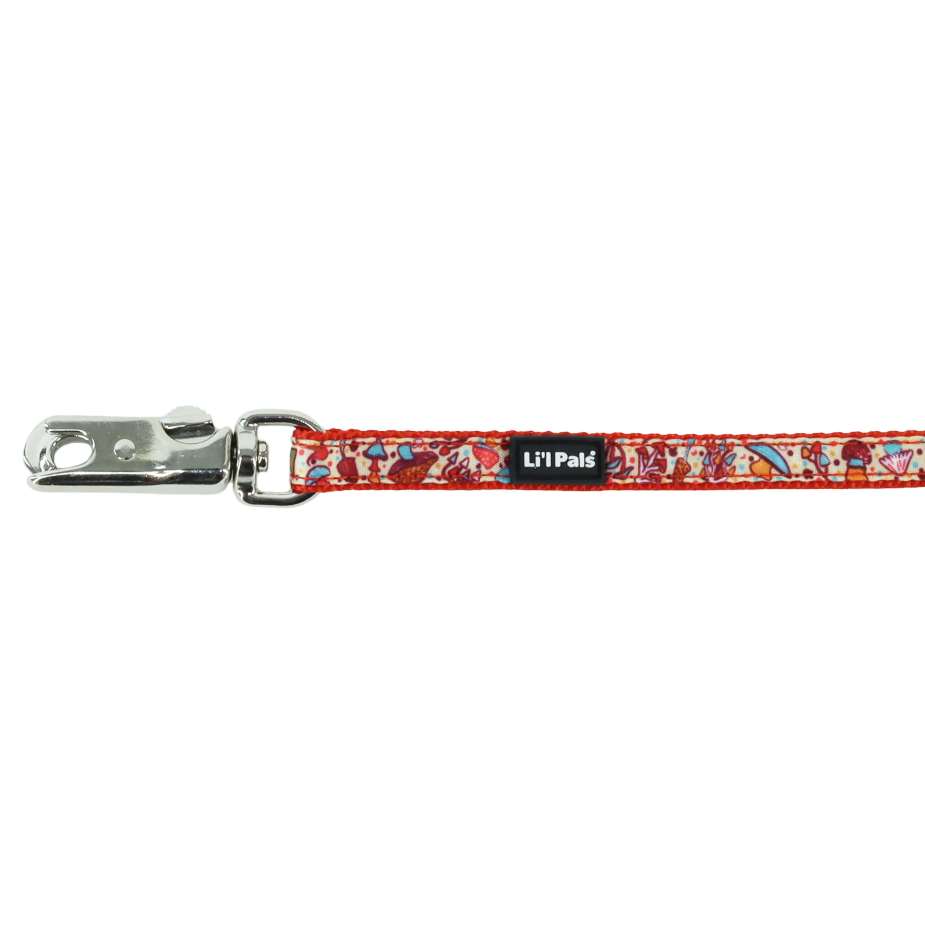 Coastal Pet Products Li'l Pals Charming Ribbon Overlay Dog Leash in Li'l Mushrooms