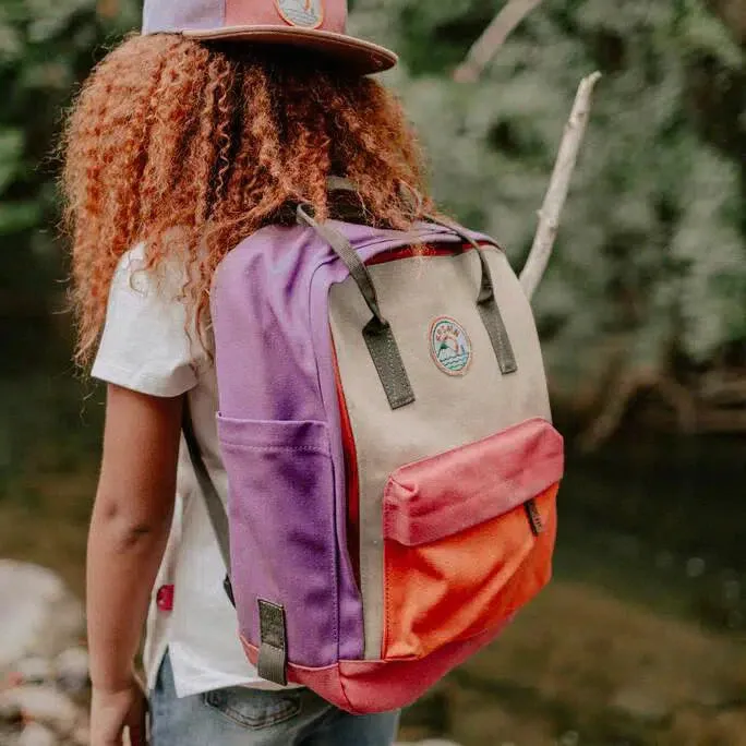 Colour Block School Backpack