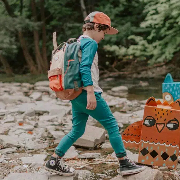 Colour Block School Backpack