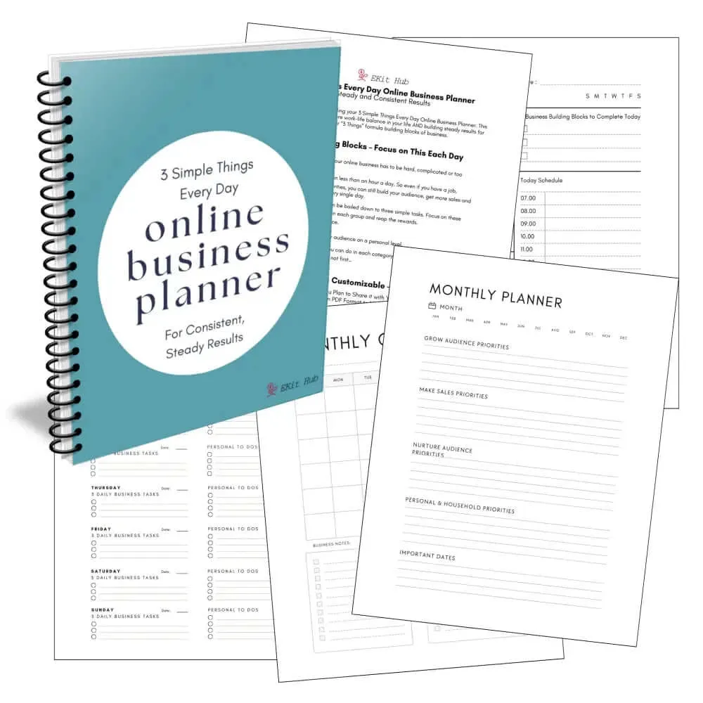 Customizable Online Business Planner - 3 Simple Things to Do  - PLR Rights