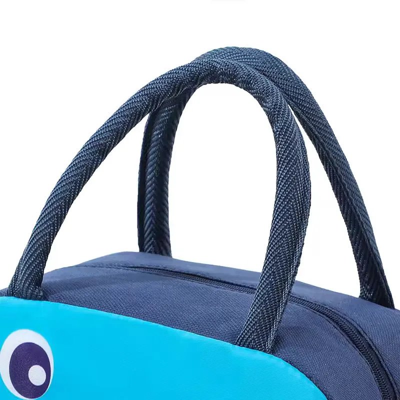 Cute 3d design Animal Printed Insulated  Lunch bag for kids (Blue Dino)