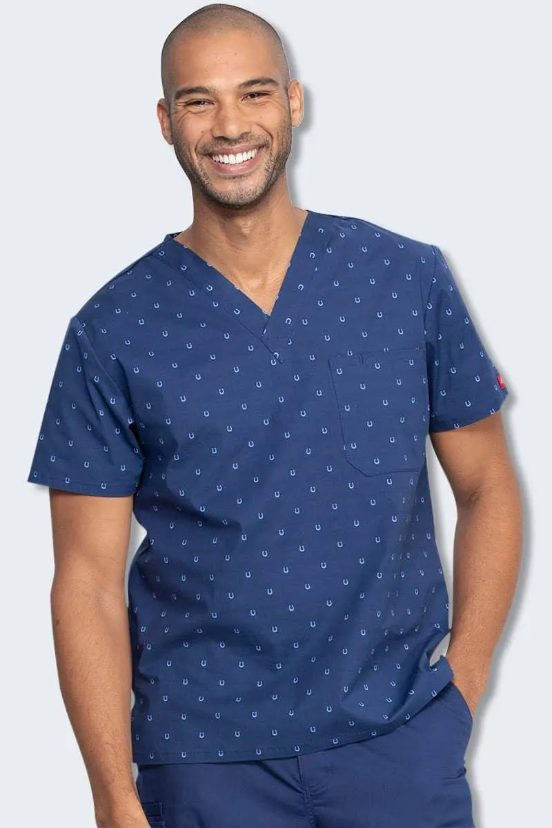 DK725 Dickies Mens Lucky U Print Scrub Top