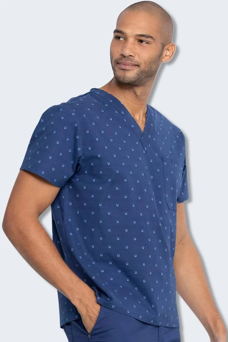 DK725 Dickies Mens Lucky U Print Scrub Top