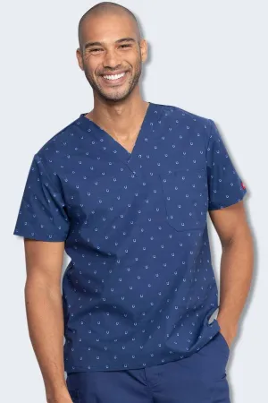 DK725 Dickies Mens Lucky U Print Scrub Top