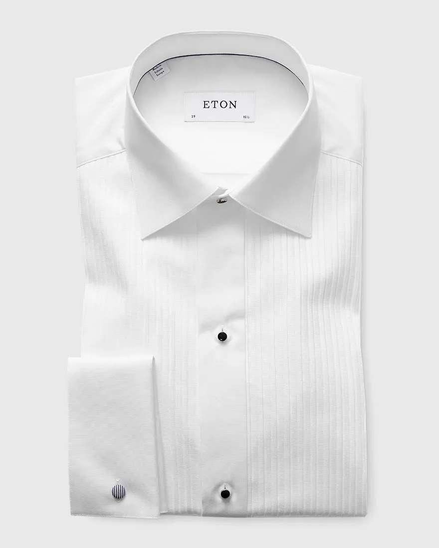 ETON 6315701000 WHITE FRENCH CUFF PLISSE TUXEDO EVENING SHIRT