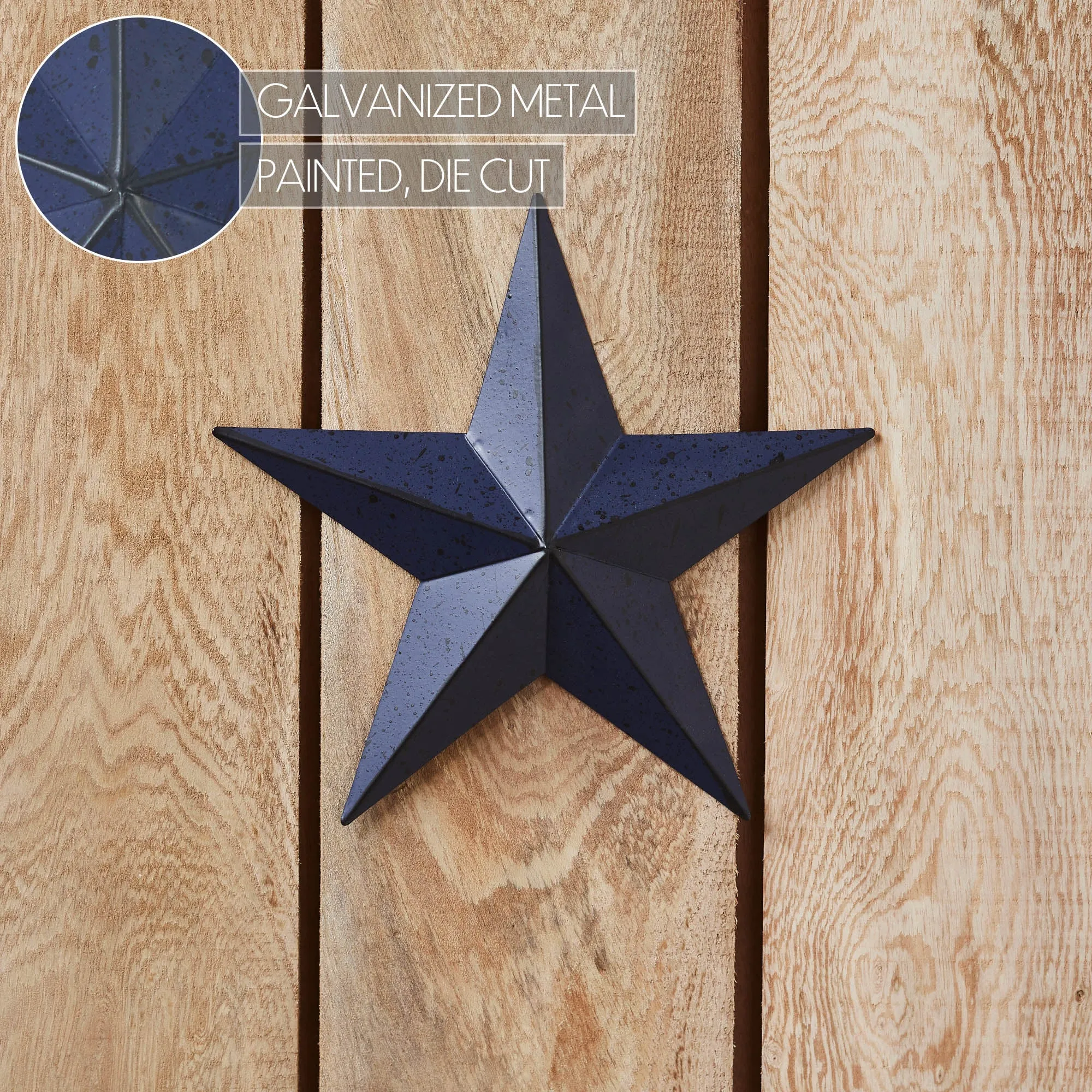 Faceted Metal Star Navy Wall Hanging 8x8