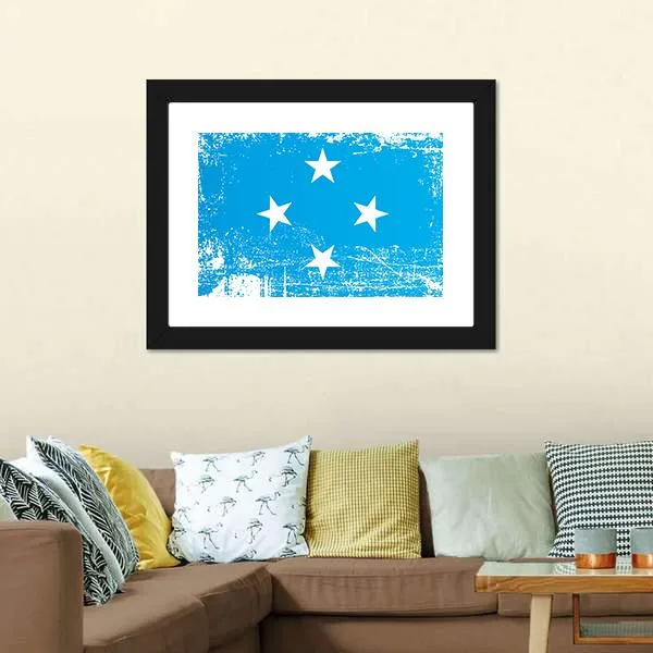 Flag Of Federated States Of Micronesia Canvas Wall Art