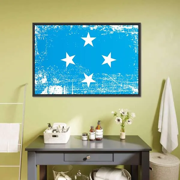 Flag Of Federated States Of Micronesia Canvas Wall Art