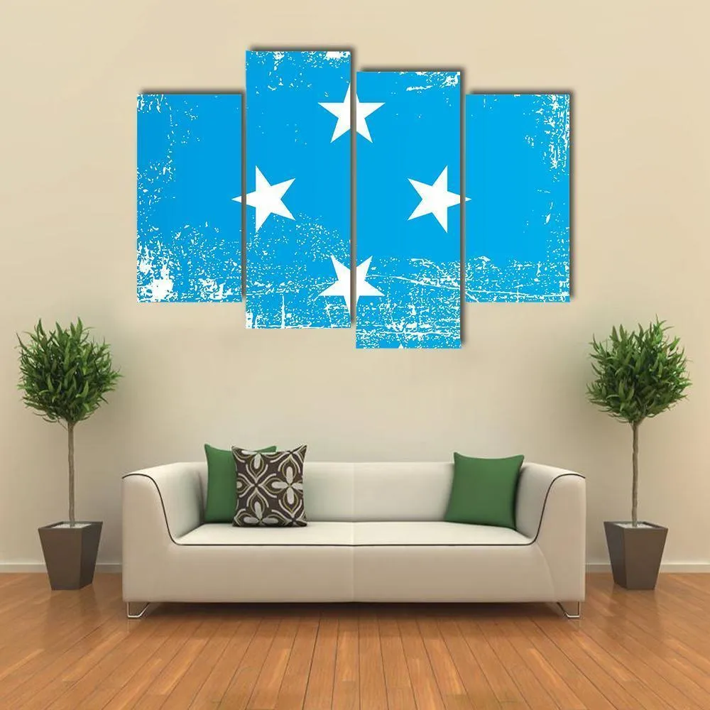 Flag Of Federated States Of Micronesia Canvas Wall Art