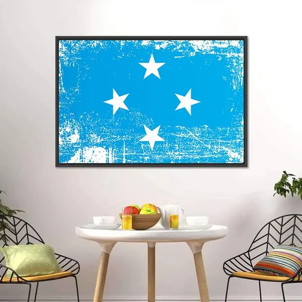 Flag Of Federated States Of Micronesia Canvas Wall Art