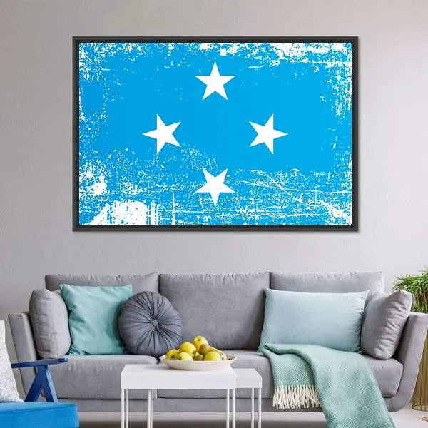 Flag Of Federated States Of Micronesia Canvas Wall Art