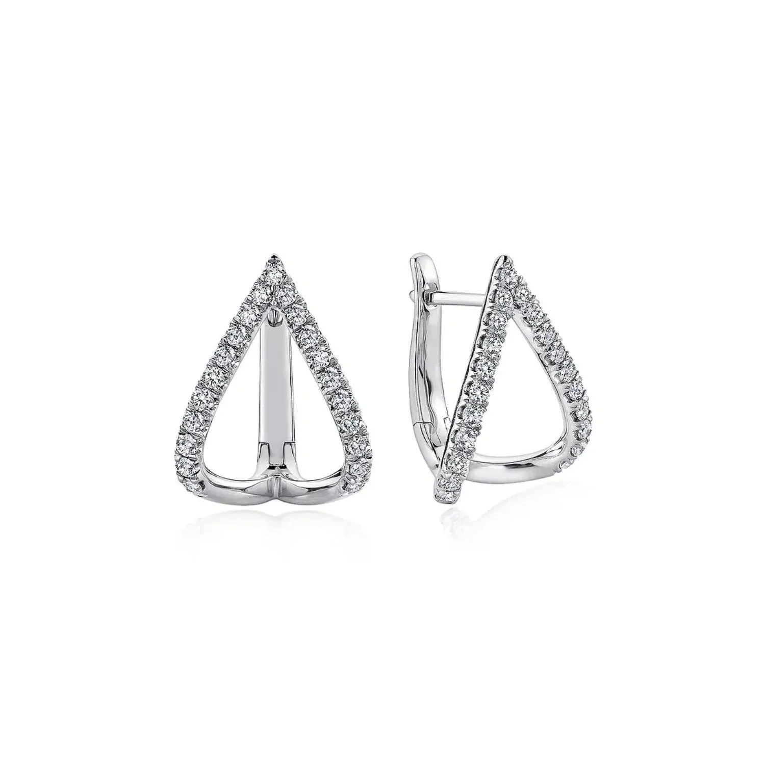 Gabriel & Co. Inverted "V" Diamond Huggie Earrings