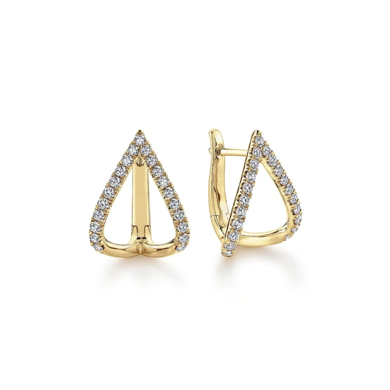 Gabriel & Co. Inverted "V" Diamond Huggie Earrings