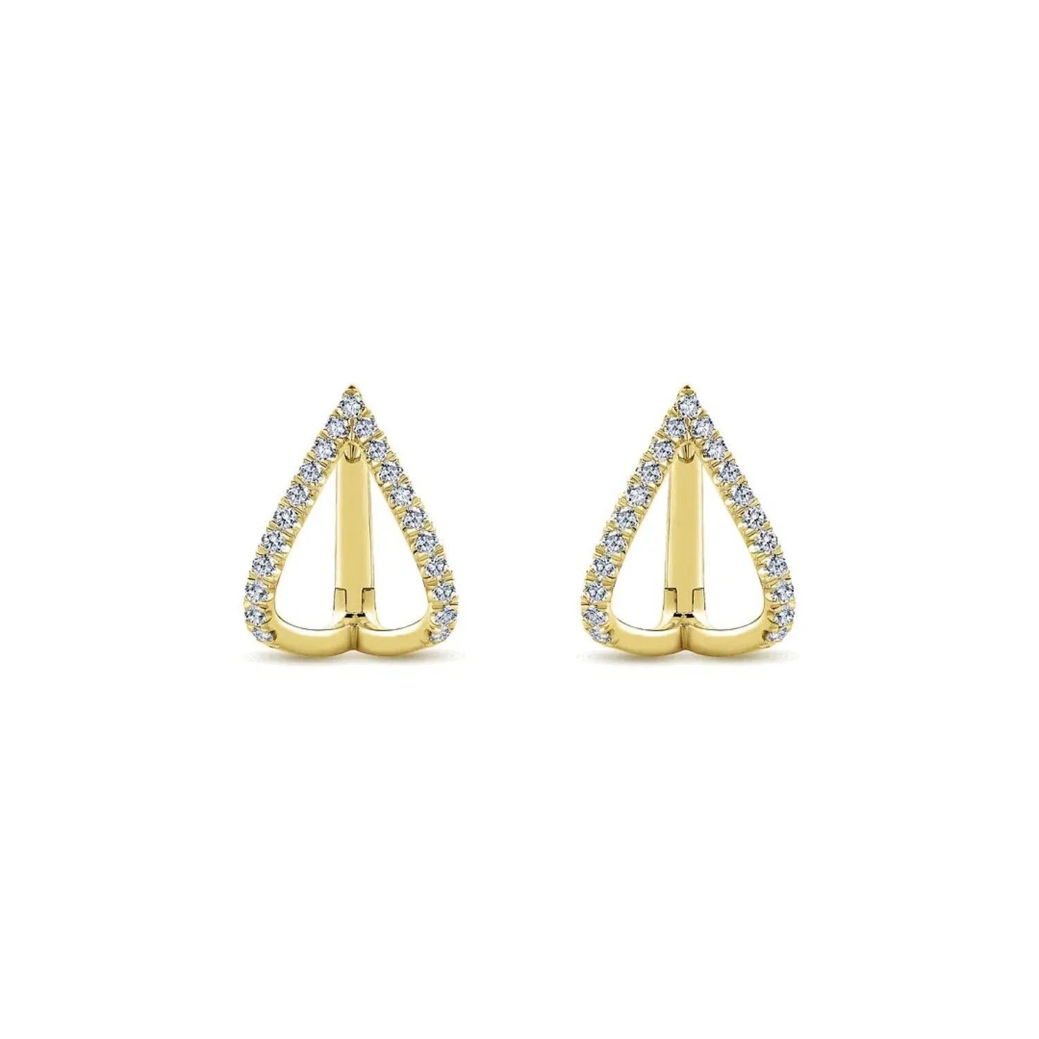 Gabriel & Co. Inverted "V" Diamond Huggie Earrings