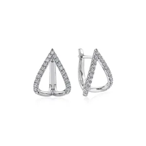 Gabriel & Co. Inverted "V" Diamond Huggie Earrings