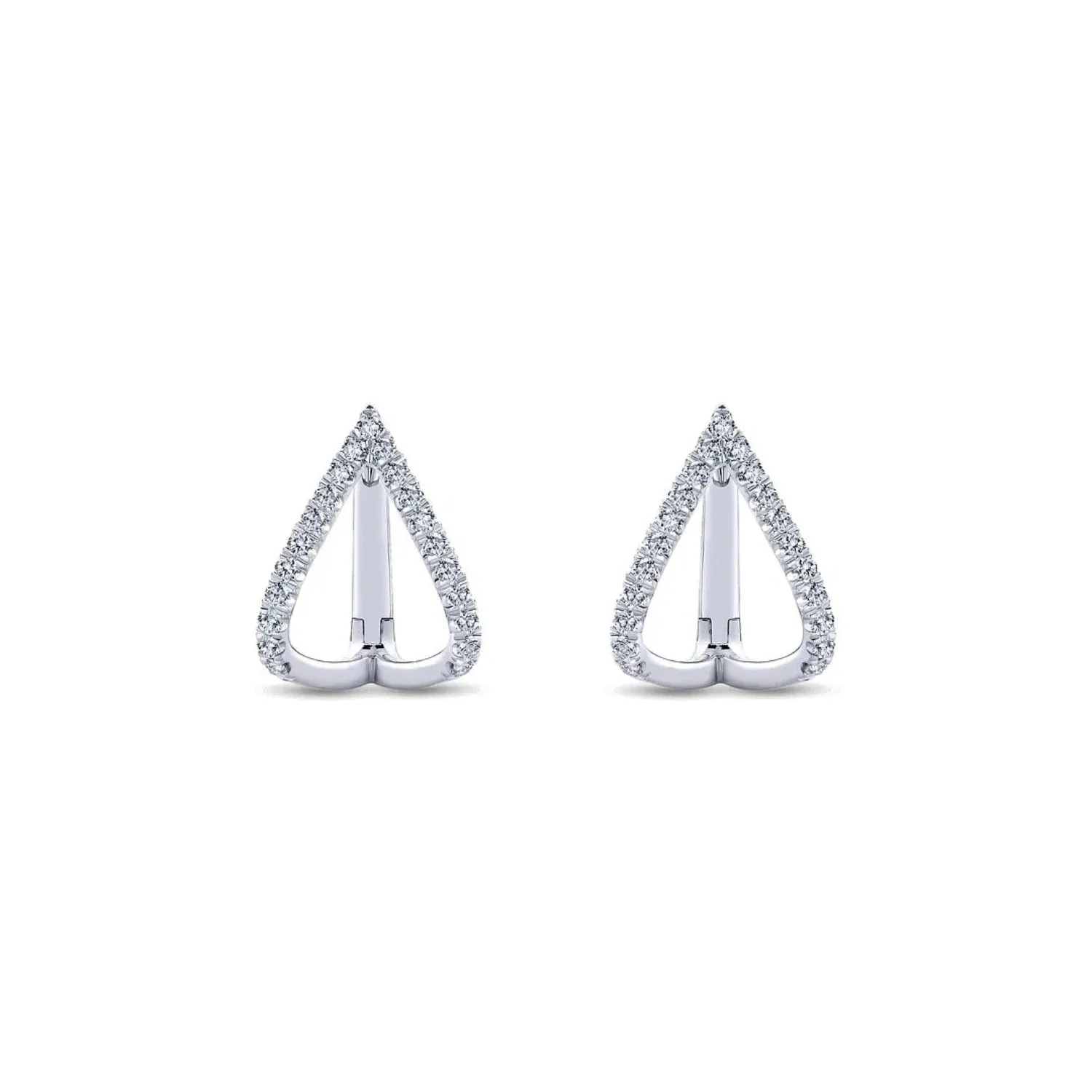 Gabriel & Co. Inverted "V" Diamond Huggie Earrings