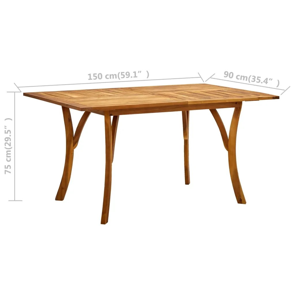 Garden Table 150x90x75 cm Solid Acacia Wood