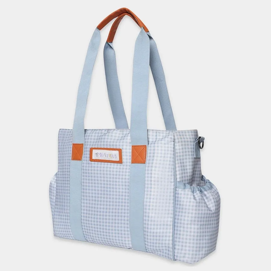 Gingham Check Print Diaper Bag