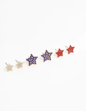 Gold Star Studs Multi Pack Earrings