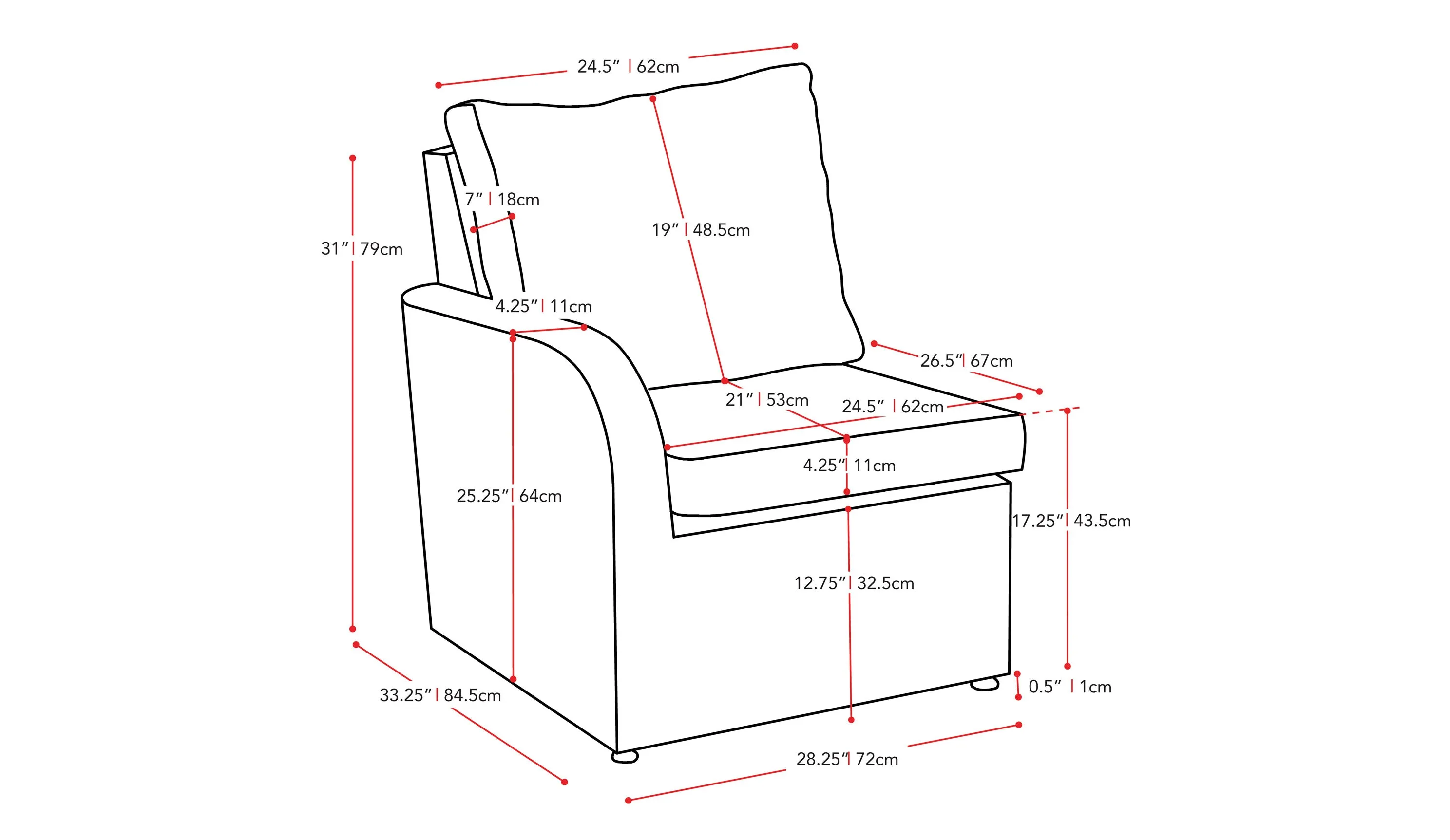 Grey Outdoor Sectional Left Arm Chair