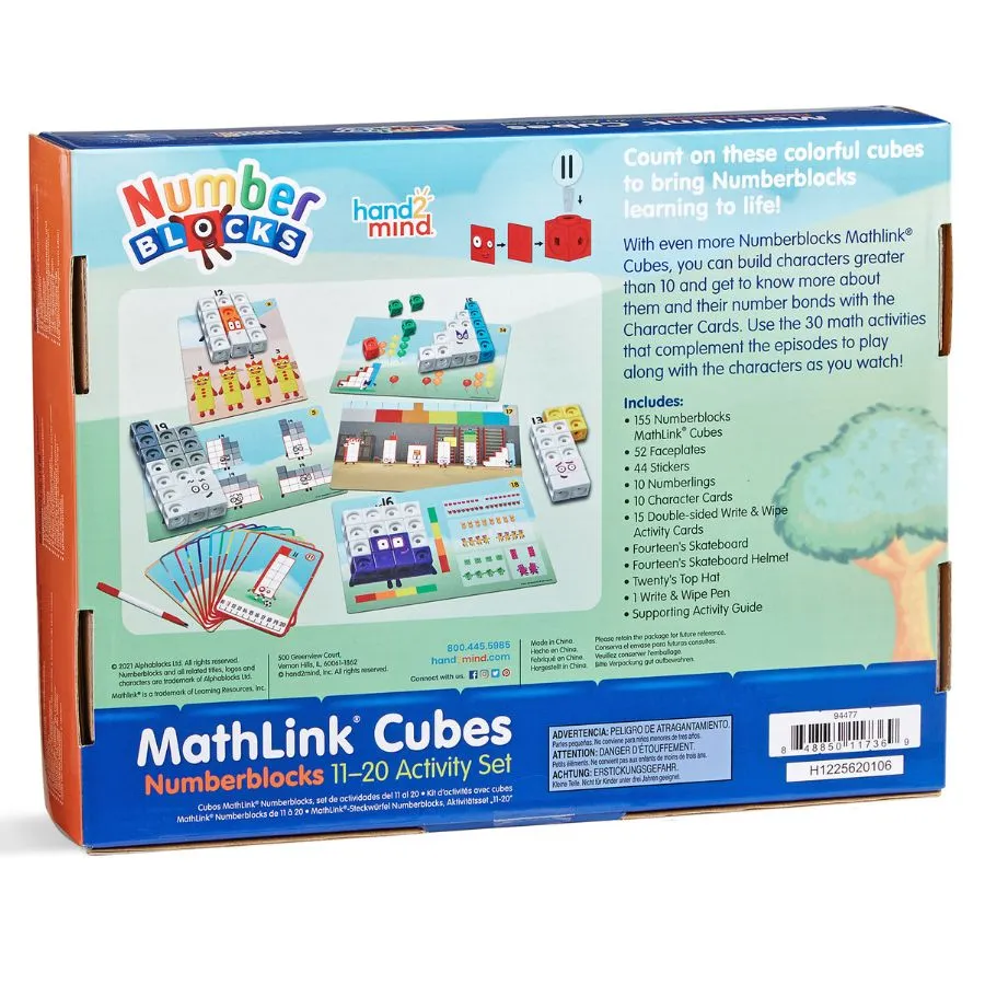 hand2mind - Numberblocks MathLink Cubes 11-20 Activity Set