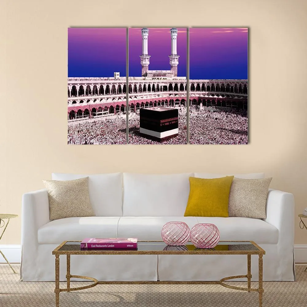 Holy Kaaba At Twilight Canvas Wall Art