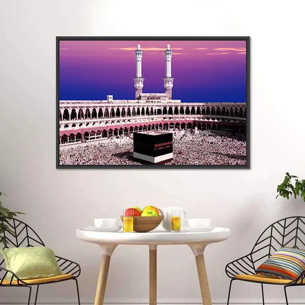 Holy Kaaba At Twilight Canvas Wall Art