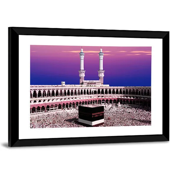 Holy Kaaba At Twilight Canvas Wall Art