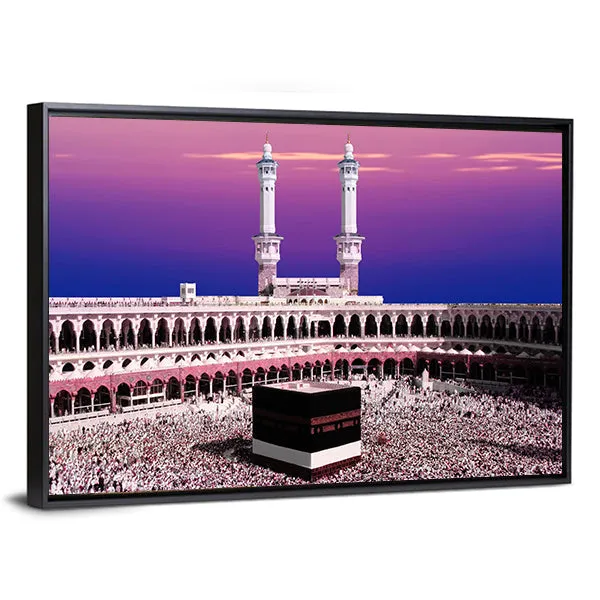 Holy Kaaba At Twilight Canvas Wall Art