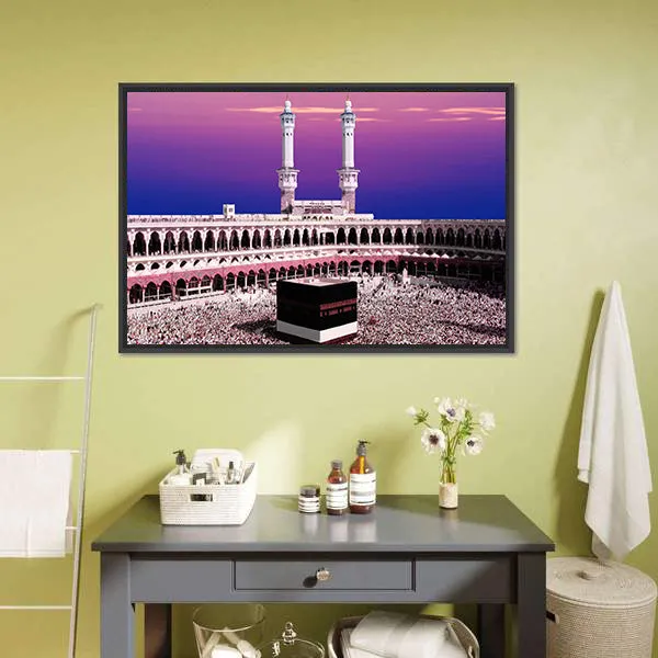 Holy Kaaba At Twilight Canvas Wall Art