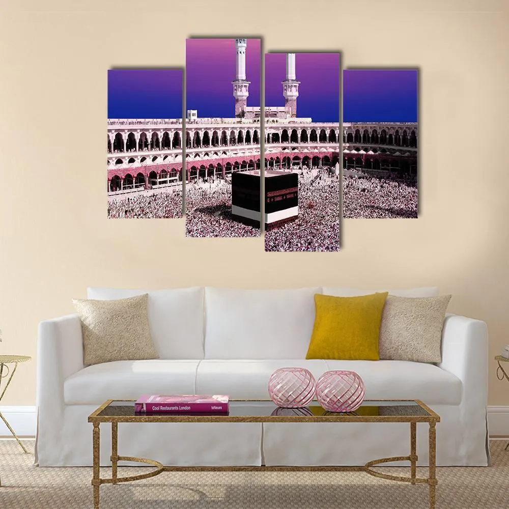 Holy Kaaba At Twilight Canvas Wall Art