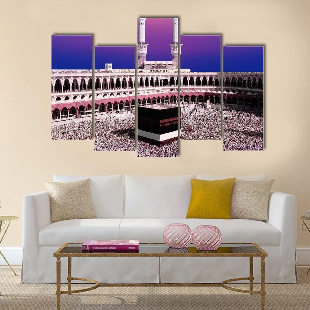 Holy Kaaba At Twilight Canvas Wall Art