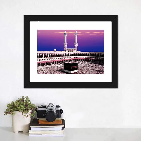 Holy Kaaba At Twilight Canvas Wall Art